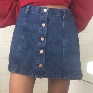 Forever21 kids button up adjustable denim skirt